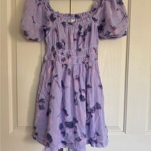 BP Lavender Teen Dress with Floral Design